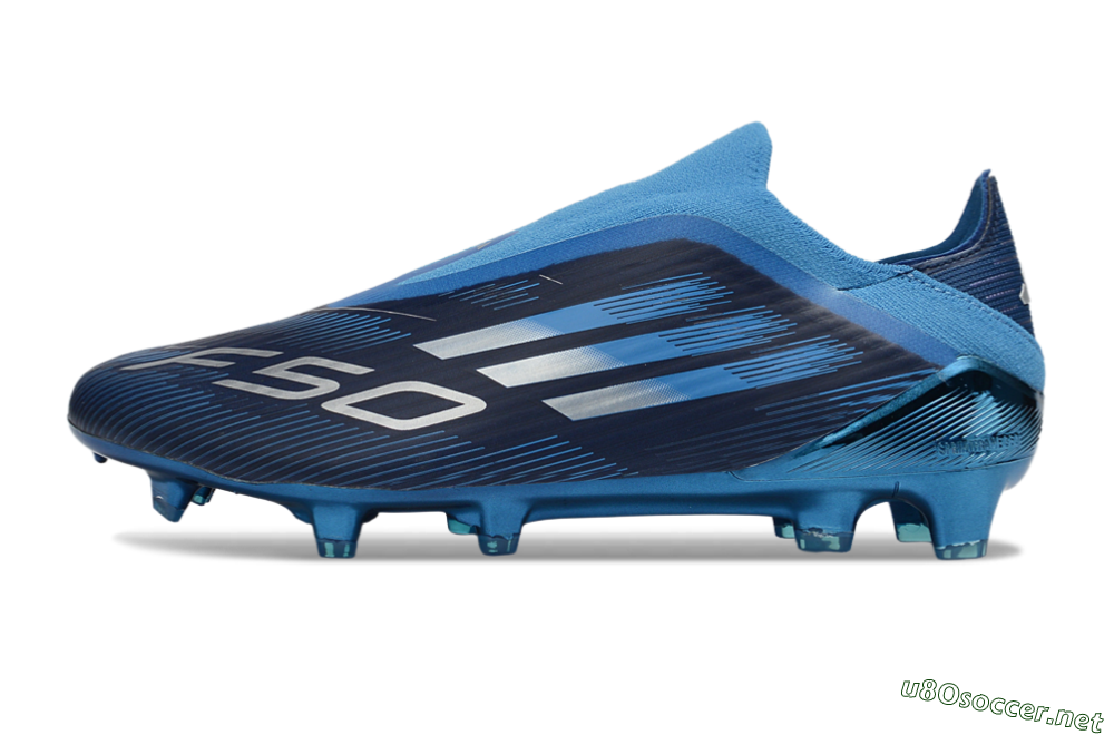 Men's Adidas F50 Elite Laceless FG Football Boots - Blue/Ocean Wave/Deep Sea 0