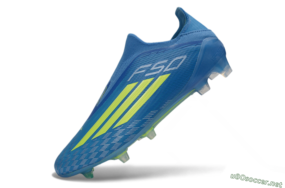 Men's Adidas F50 Elite Laceless FG Football Boots - Blue/Vibrant Blue/Electric Yellow 5