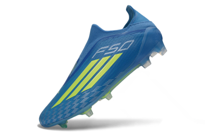Men's Adidas F50 Elite Laceless FG Football Boots - Blue/Vibrant Blue/Electric Yellow