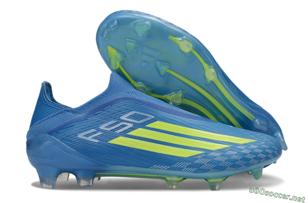 Men's Adidas F50 Elite Laceless FG Football Boots - Blue/Vibrant Blue/Electric Yellow 2
