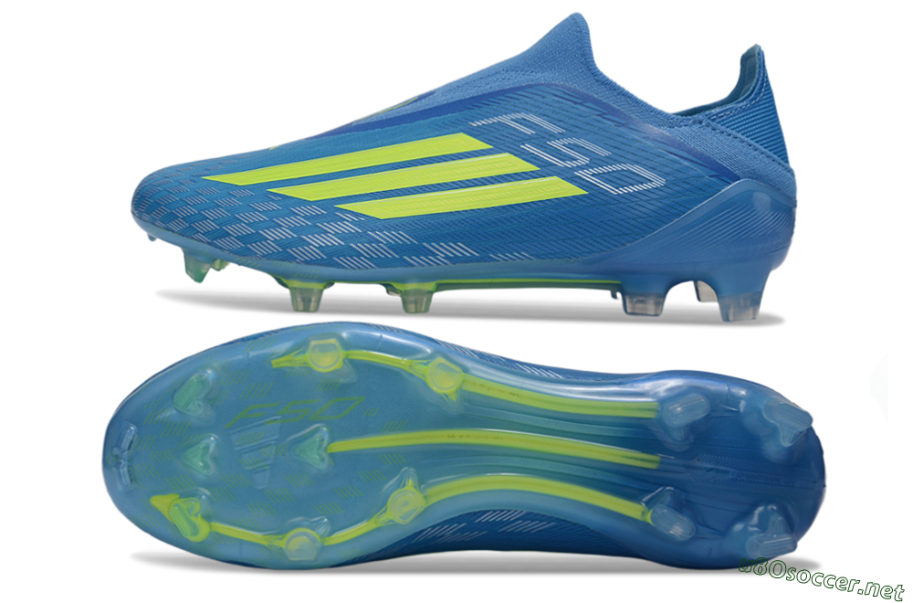 Men's Adidas F50 Elite Laceless FG Football Boots - Blue/Vibrant Blue/Electric Yellow 1