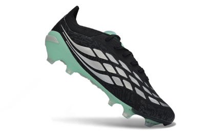 Men's Adidas Predator 26 Elite FG Football Boots - Black/Mint Green/Silver
