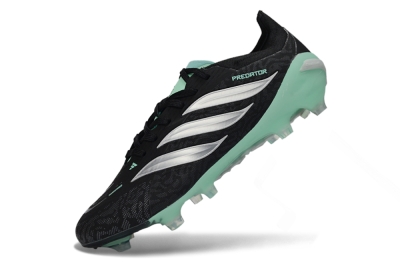 Men's Adidas Predator 26 Elite FG Football Boots - Black/Mint Green/Silver