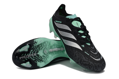 Men's Adidas Predator 26 Elite FG Football Boots - Black/Mint Green/Silver