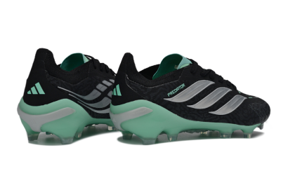 Men's Adidas Predator 26 Elite FG Football Boots - Black/Mint Green/Silver