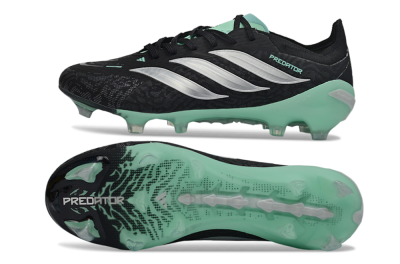 Men's Adidas Predator 26 Elite FG Football Boots - Black/Mint Green/Silver