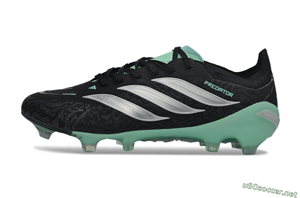Men's Adidas Predator 26 Elite FG Football Boots - Black/Mint Green/Silver 0