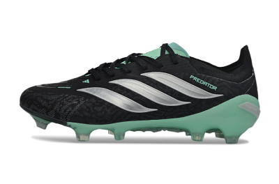 Men's Adidas Predator 26 Elite FG Football Boots - Black/Mint Green/Silver