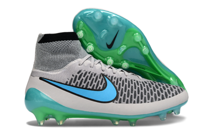 Men's Nike Magista Obra FG Football Boots - Grey/Aqua Blue/Luminous Green