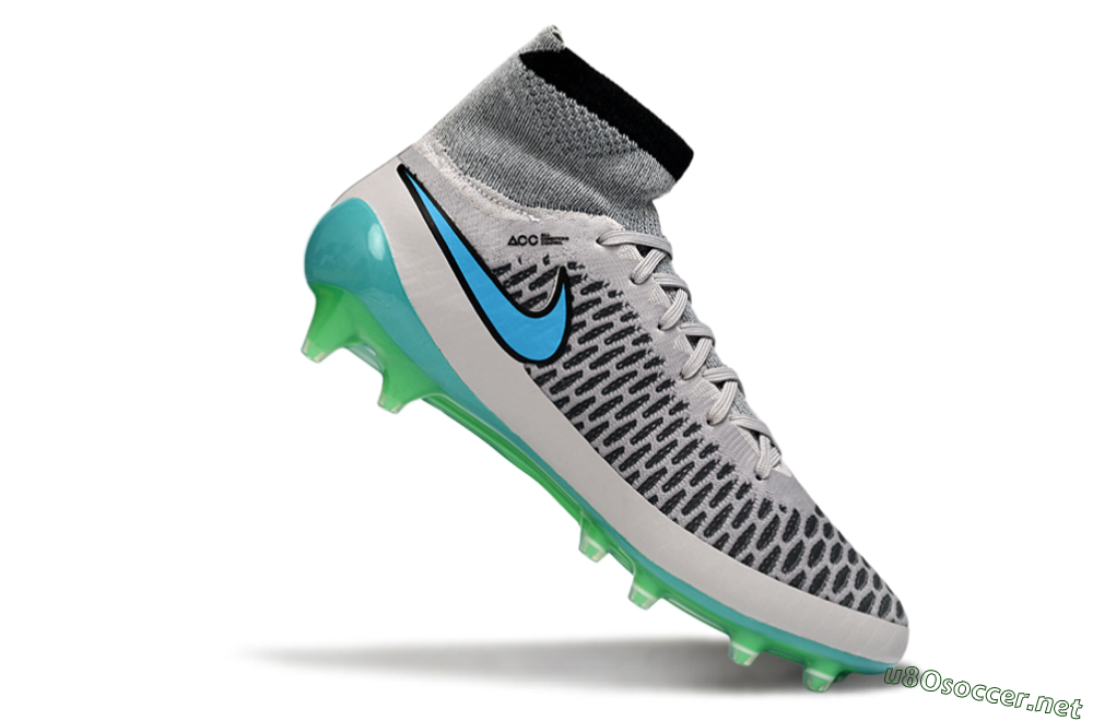 Men's Nike Magista Obra FG Football Boots - Grey/Aqua Blue/Luminous Green 4