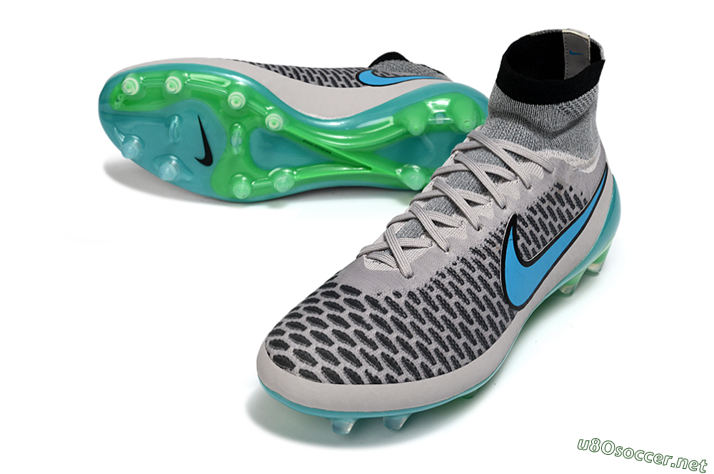 Men's Nike Magista Obra FG Football Boots - Grey/Aqua Blue/Luminous Green 3