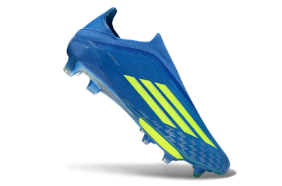 Men's Adidas F50+ Elite Lightstrike Pro Laceless FG Football Boots - Blue/Vibrant Blue/Lime Green