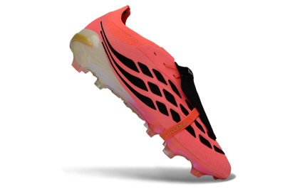 Unisex Adidas Predator 26 Elite Fold-Over Tongue FG Football Boots - Pink/Electric Pink/Gold
