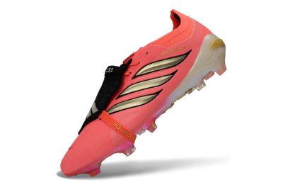 Unisex Adidas Predator 26 Elite Fold-Over Tongue FG Football Boots - Pink/Electric Pink/Gold