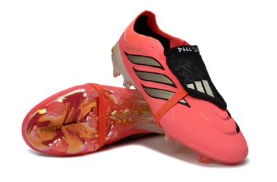 Unisex Adidas Predator 26 Elite Fold-Over Tongue FG Football Boots - Pink/Electric Pink/Gold