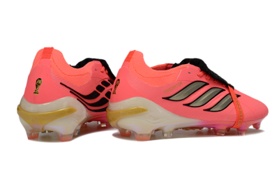 Unisex Adidas Predator 26 Elite Fold-Over Tongue FG Football Boots - Pink/Electric Pink/Gold