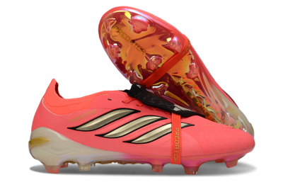 Unisex Adidas Predator 26 Elite Fold-Over Tongue FG Football Boots - Pink/Electric Pink/Gold