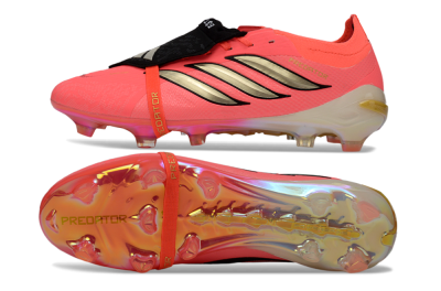 Unisex Adidas Predator 26 Elite Fold-Over Tongue FG Football Boots - Pink/Electric Pink/Gold