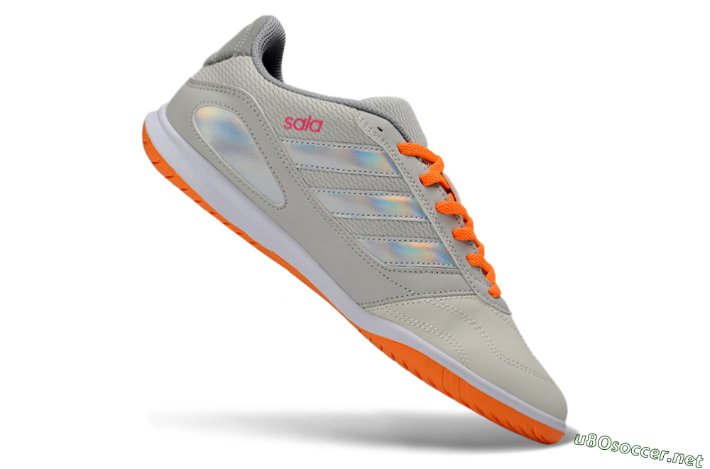 Men's Adidas Top Sala IC Football Shoes - Grey/Bright Orange/Reflective Silver 4