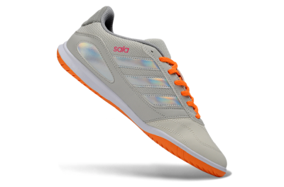 Men's Adidas Top Sala IC Football Shoes - Grey/Bright Orange/Reflective Silver