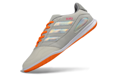 Men's Adidas Top Sala IC Football Shoes - Grey/Bright Orange/Reflective Silver
