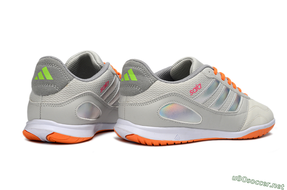 Men's Adidas Top Sala IC Football Shoes - Grey/Bright Orange/Reflective Silver 6