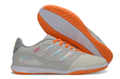 Men's Adidas Top Sala IC Football Shoes - Grey/Bright Orange/Reflective Silver