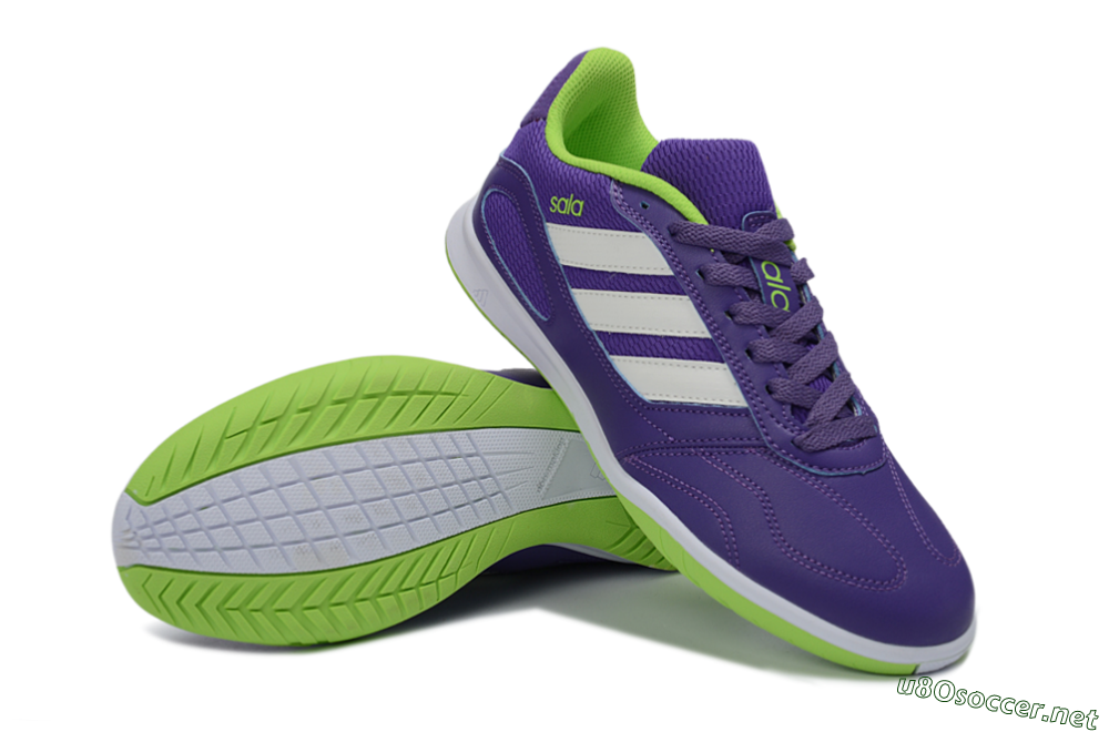 Men's Adidas Top Sala IC Football Shoes - Purple/Lime Green/White 3