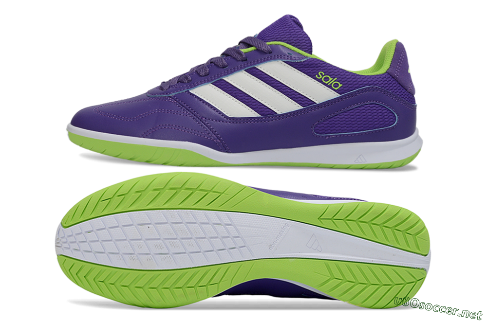 Men's Adidas Top Sala IC Football Shoes - Purple/Lime Green/White 1