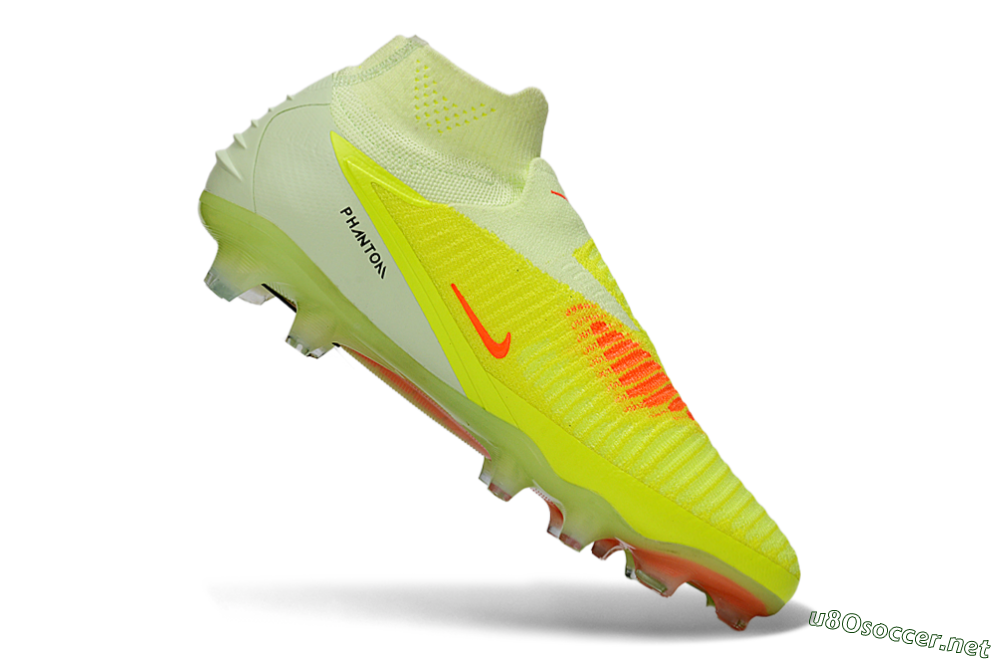 Unisex Nike Phantom 6 Elite High FG Football Boots - Yellow/Fluorescent Yellow/Neon Orange 4