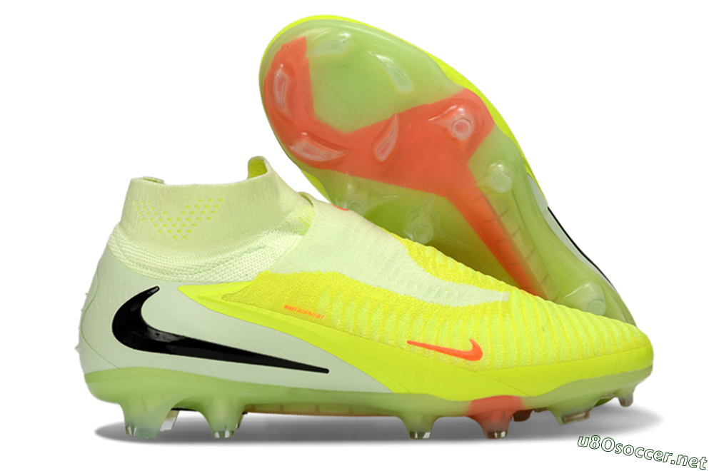 Unisex Nike Phantom 6 Elite High FG Football Boots - Yellow/Fluorescent Yellow/Neon Orange 2