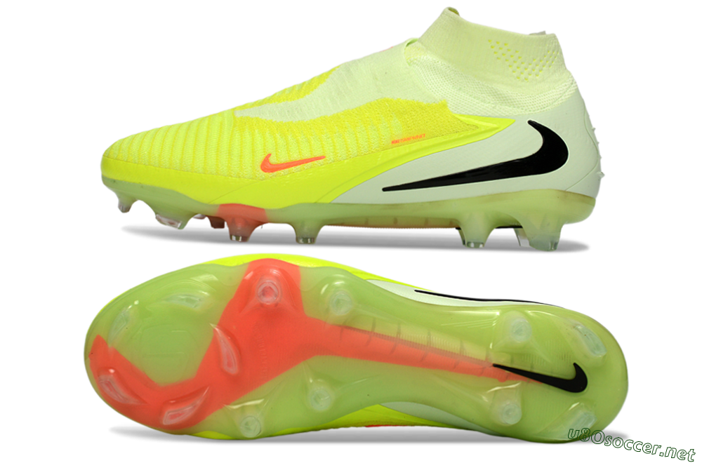 Unisex Nike Phantom 6 Elite High FG Football Boots - Yellow/Fluorescent Yellow/Neon Orange 1