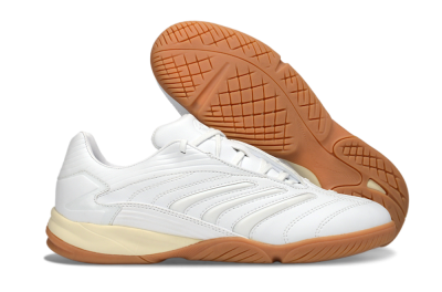 Men's Adidas Predator Precision IC Football Shoes - White/Cream Beige/Gum Brown