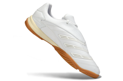 Men's Adidas Predator Precision IC Football Shoes - White/Cream Beige/Gum Brown