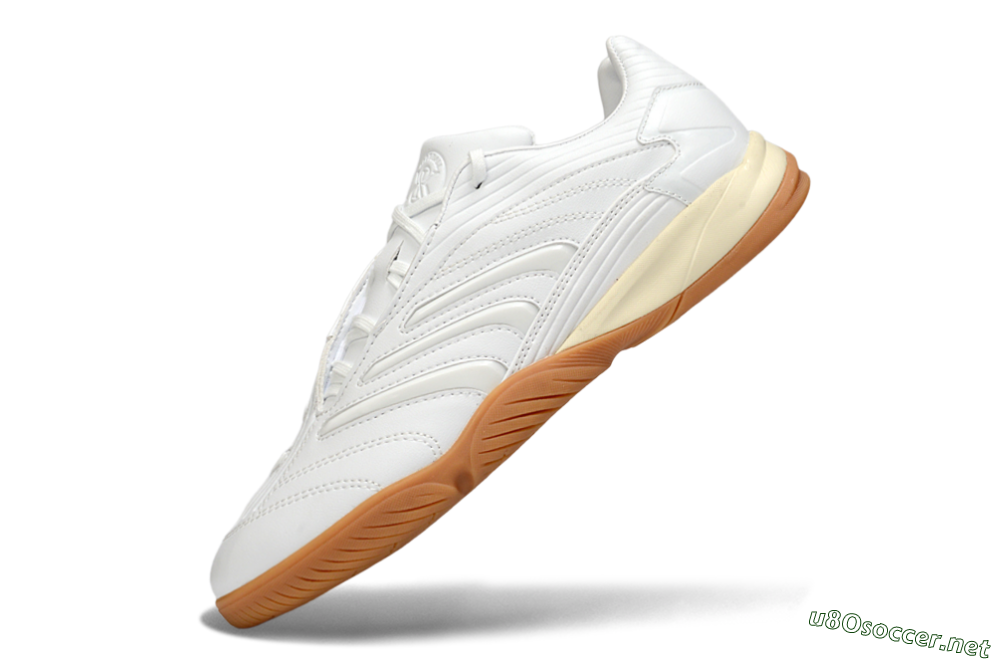 Men's Adidas Predator Precision IC Football Shoes - White/Cream Beige/Gum Brown 5