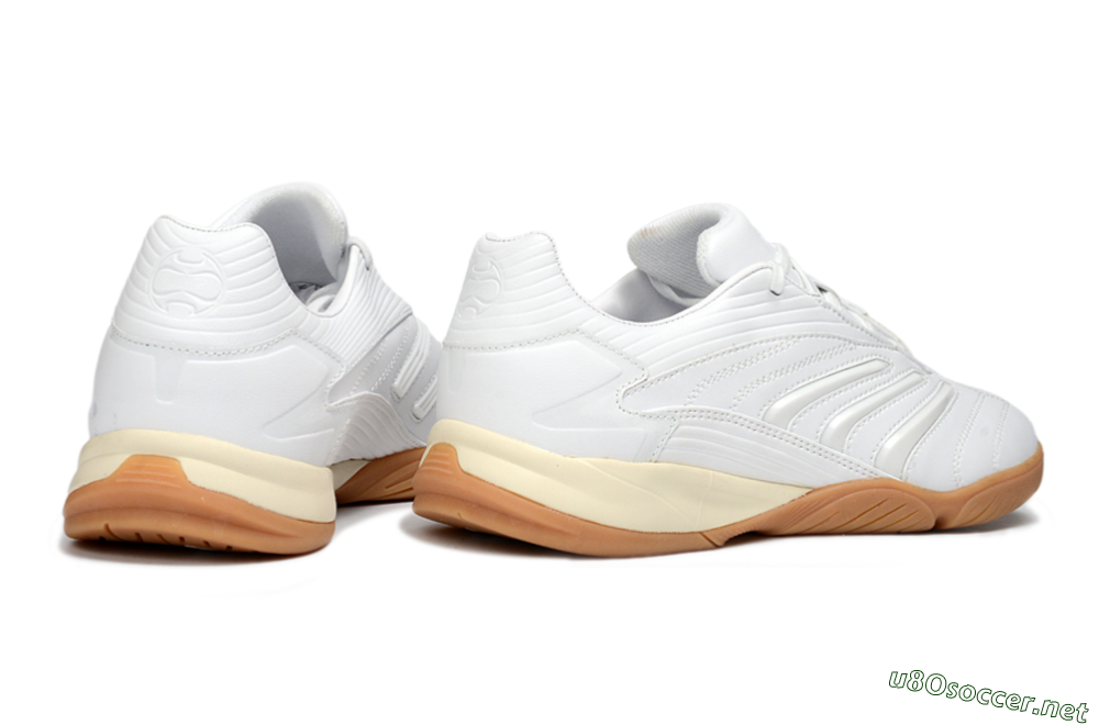 Men's Adidas Predator Precision IC Football Shoes - White/Cream Beige/Gum Brown 6