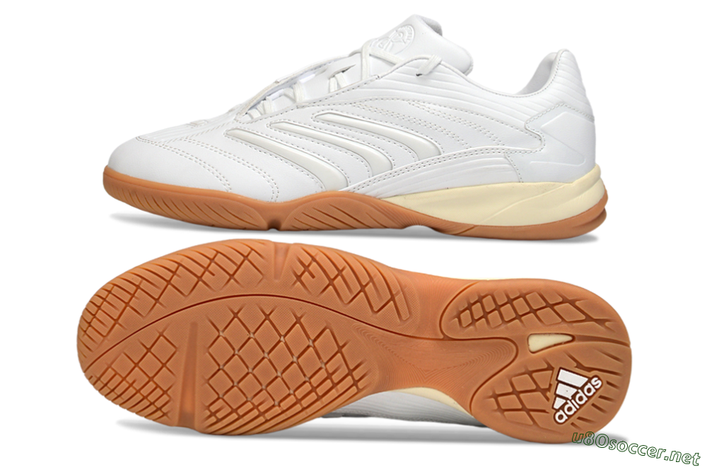 Men's Adidas Predator Precision IC Football Shoes - White/Cream Beige/Gum Brown 1