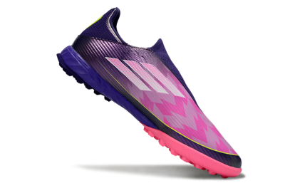 Men's Adidas F50 Pro Laceless TF Football Shoes - Purple/Bright Pink/Neon Yellow