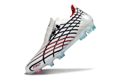 Unisex Adidas F50 Spider Elite FG Football Boots - White/Dynamic Red/Black