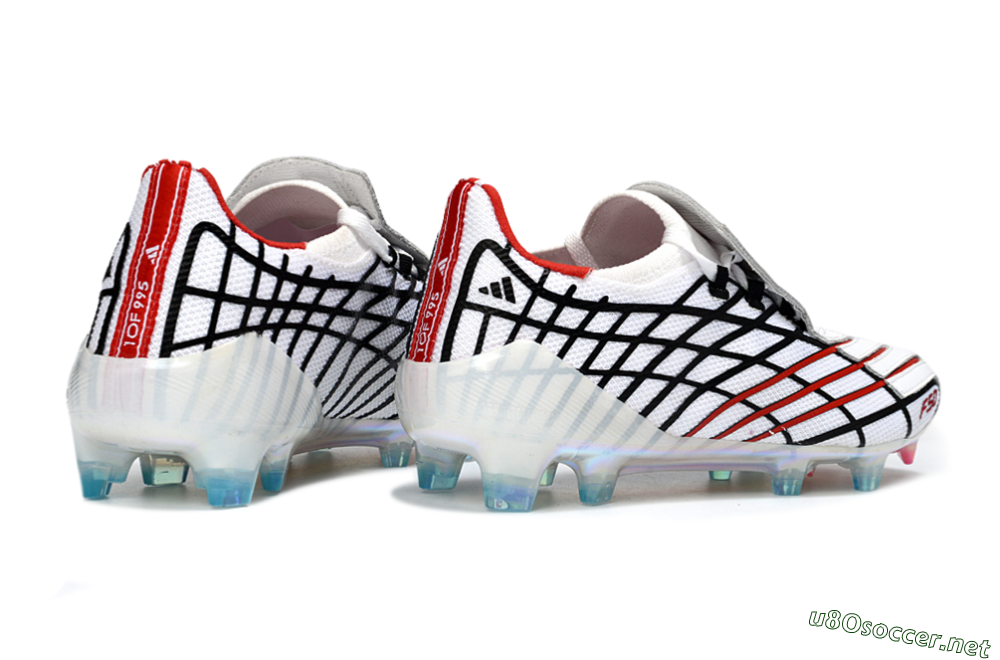 Unisex Adidas F50 Spider Elite FG Football Boots - White/Dynamic Red/Black 6