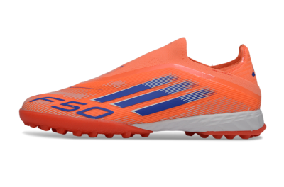 Unisex Adidas F50 Elite Laceless TF Football Shoes - Peach/Coral Burst/Deep Ocean