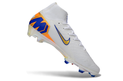 Unisex Nike Air Zoom Mercurial Superfly 10 Elite FG Football Boots - White/Metallic Gold/Blue