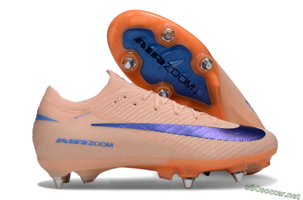 Men's Nike Air Zoom Mercurial Vapor 16 Elite SG Football Boots - Peach/Dark Blue/Nectar Orange 2