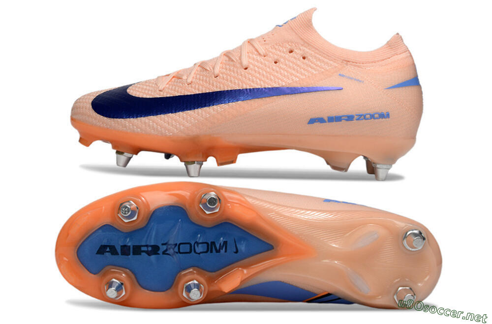 Men's Nike Air Zoom Mercurial Vapor 16 Elite SG Football Boots - Peach/Dark Blue/Nectar Orange 1