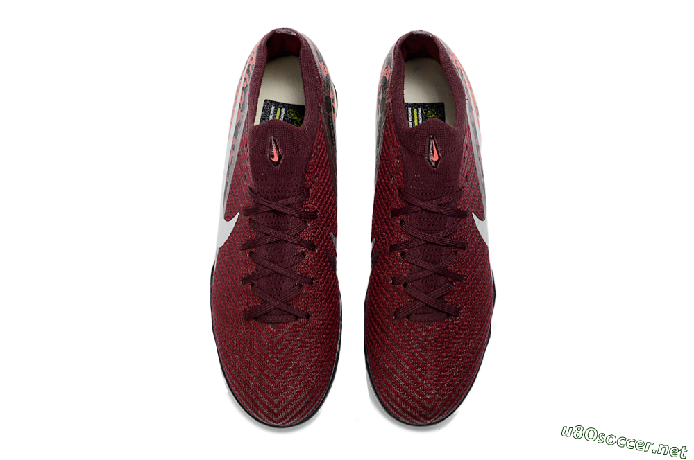 Unisex Nike Air Zoom Mercurial Vapor 16 Elite TF Football Shoes - Maroon/Crimson Red/Black 4