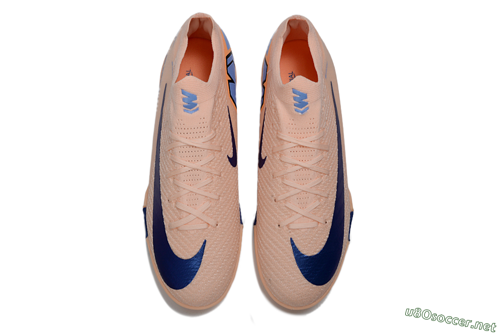 Unisex Nike Air Zoom Mercurial Vapor 16 Elite TF Football Shoes - Peach/Navy Blue/Light Orange 4