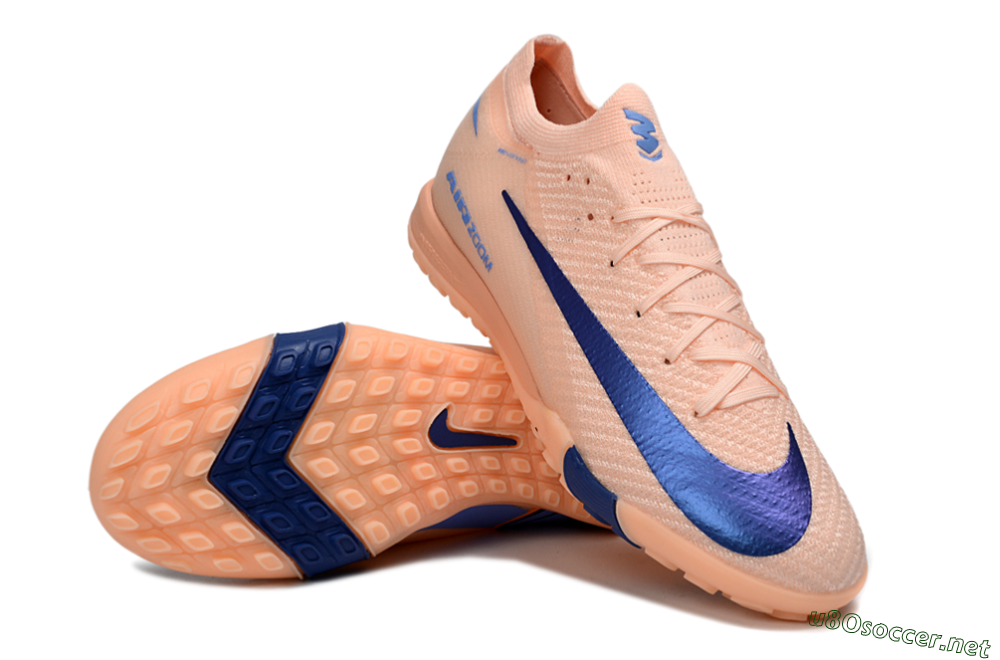 Unisex Nike Air Zoom Mercurial Vapor 16 Elite TF Football Shoes - Peach/Navy Blue/Light Orange 3