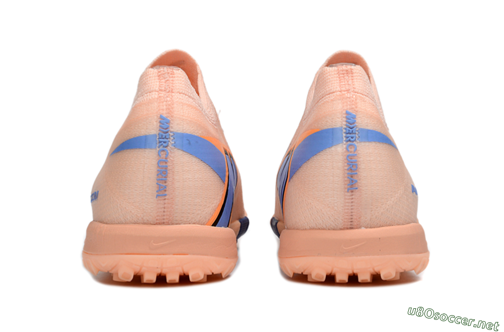 Unisex Nike Air Zoom Mercurial Vapor 16 Elite TF Football Shoes - Peach/Navy Blue/Light Orange 5