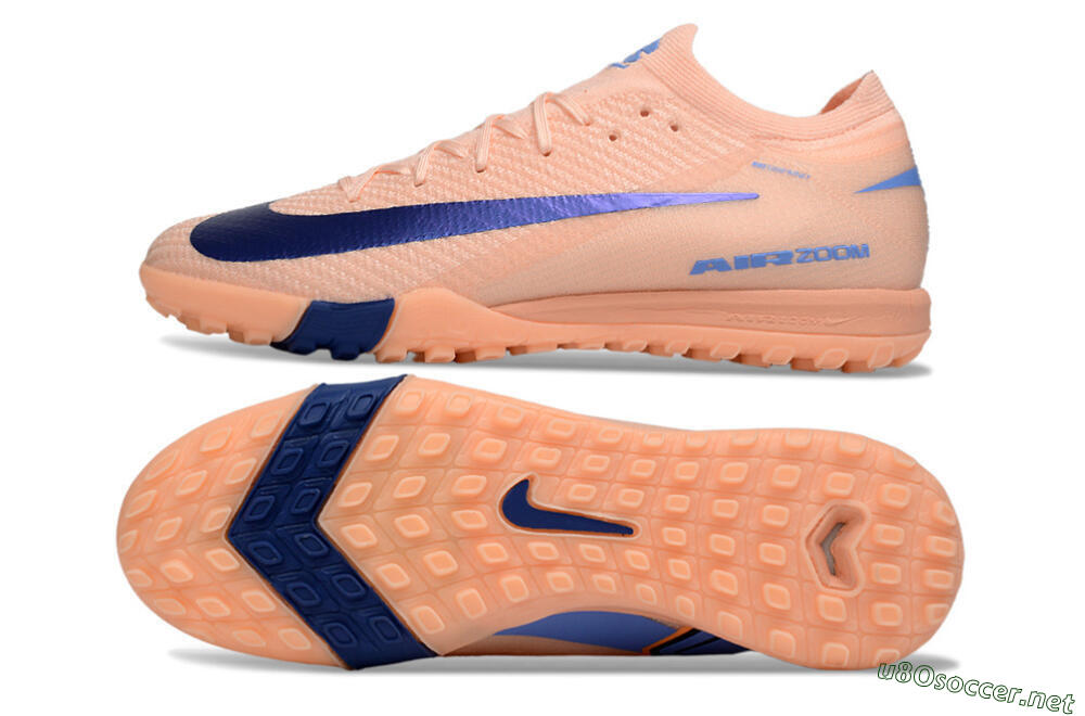 Unisex Nike Air Zoom Mercurial Vapor 16 Elite TF Football Shoes - Peach/Navy Blue/Light Orange 1