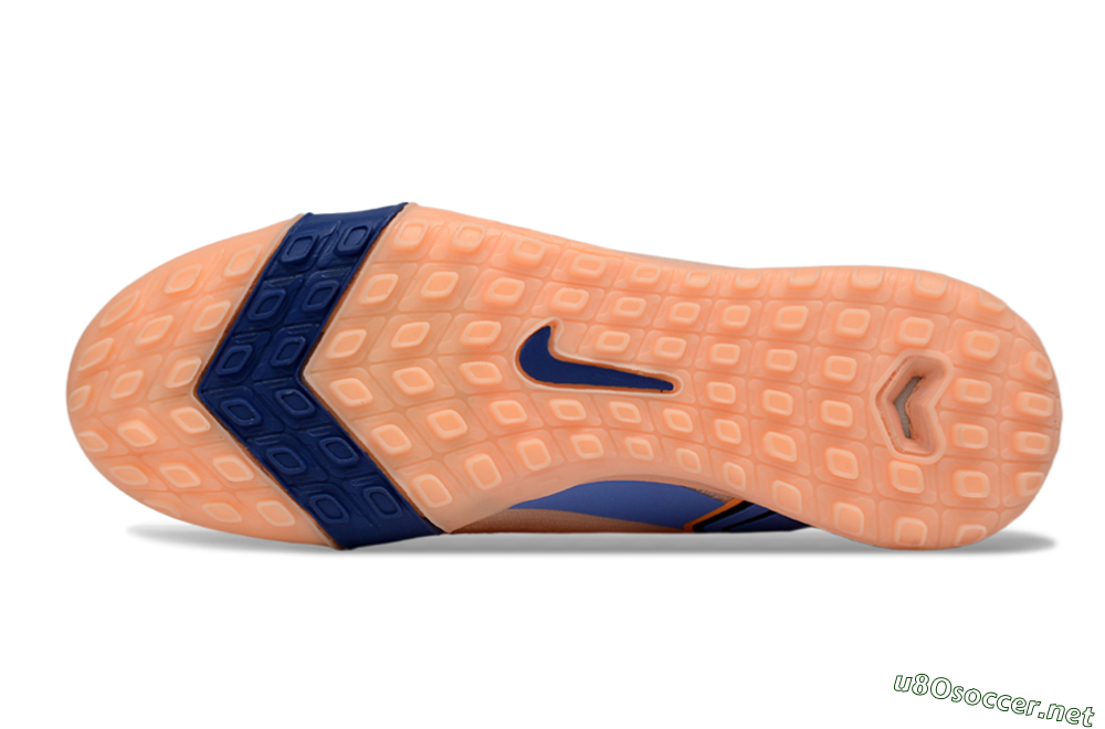 Unisex Nike Air Zoom Mercurial Vapor 16 Elite TF Football Shoes - Peach/Navy Blue/Light Orange 6